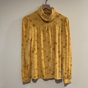 Ella Moss Yellow Floral Turtleneck Size M
